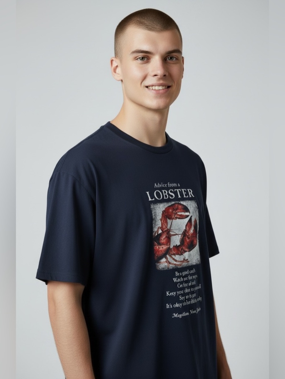Black Nova Scotia Lobster Graphic T-Shirt Large